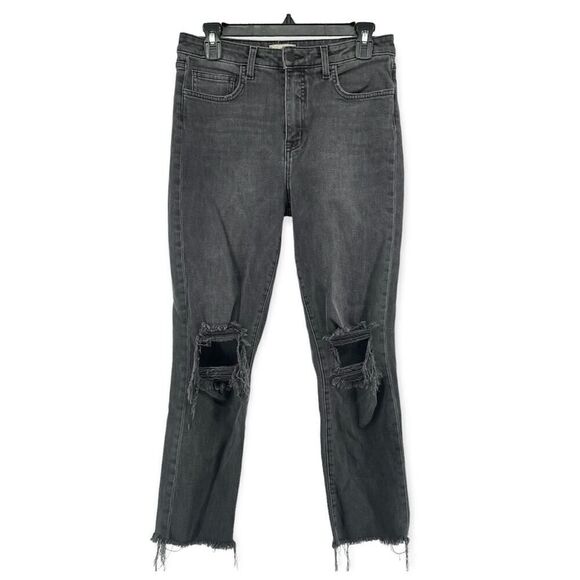 L’Agence Women’s Mid-Rise Gray Distressed Straight Leg Denim Jeans Size 29 - Picture 1 of 10